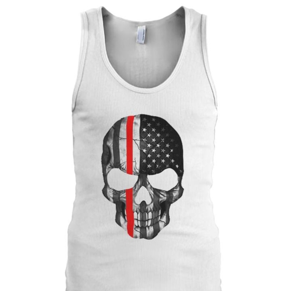 NEW Thin Red Line Skull Men's Tank Top #2387